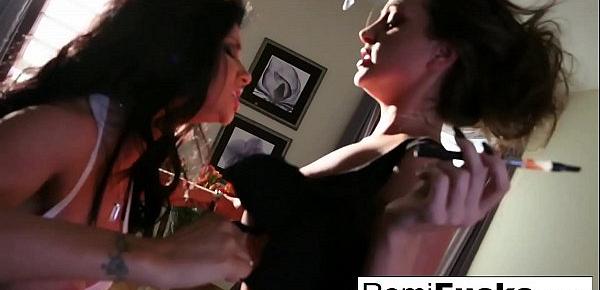  Two hot lesbians smoke while playing with each other